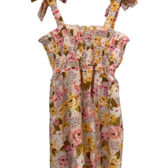 New! Lily Rose Smocked Dress with Ties - Blush Rose Mini Dress - Picture 2 of 6